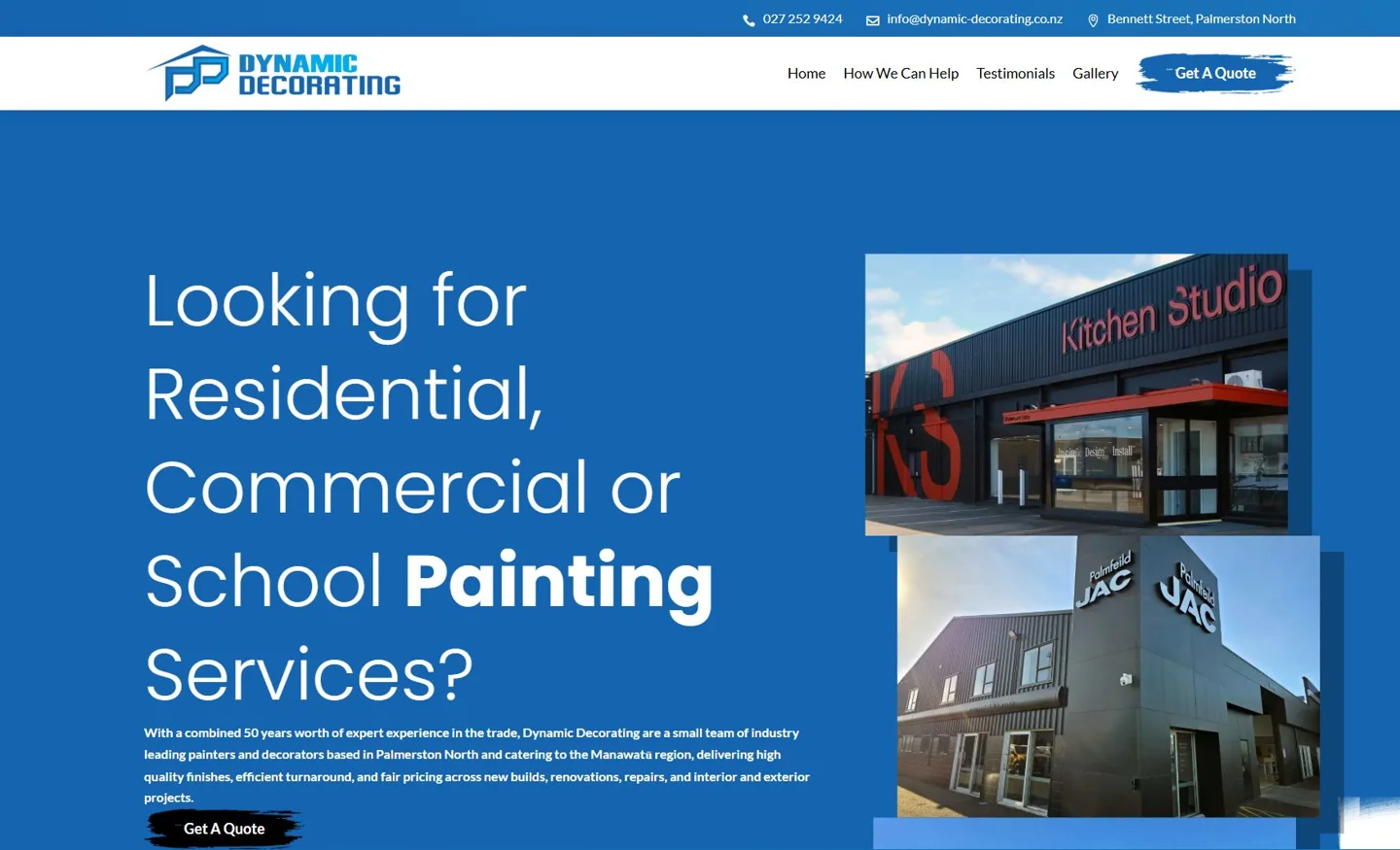 Dynamic Decorating website preview