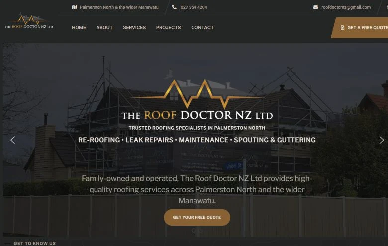 The Roof Doctor website preview